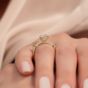 The Nicole Set  With A 1.5 Carat Round 18K Yellow Gold Moissanite
