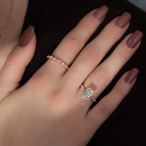 The Nicole Set  With A 2.5 Carat Radiant 18K Yellow Gold Moissanite