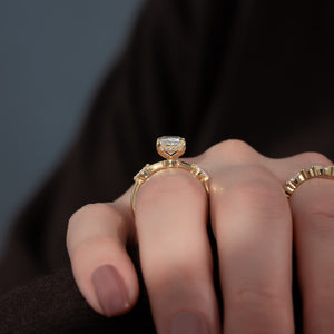The Nicole Set  With A 2.5 Carat Radiant 18K Yellow Gold Moissanite