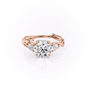 The Twig Set With A 1 Carat Round 14K Rose Gold Lab Diamond