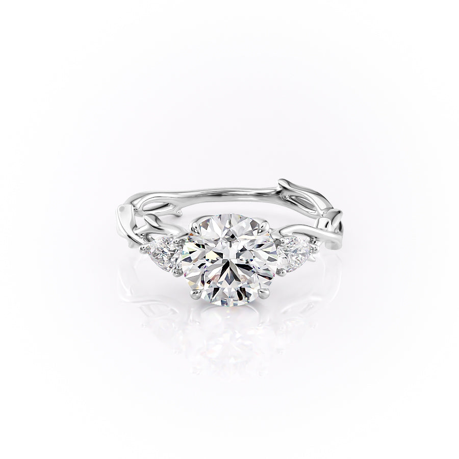 The Twig Set With A 1 Carat Round 18K White Gold Lab Diamond