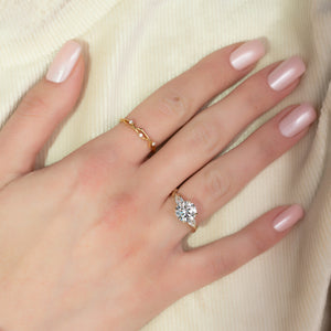 The Twig Set With A 1 Carat Round 18K Yellow Gold Lab Diamond