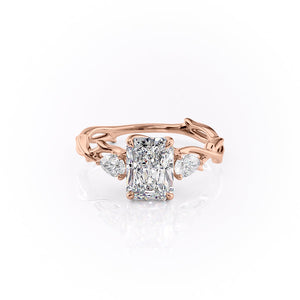 The Twig Set With A 1 Carat Radiant 14K Rose Gold Lab Diamond