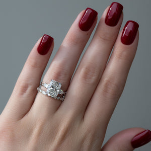 The Twig Set With A 1 Carat Radiant 18K White Gold Lab Diamond