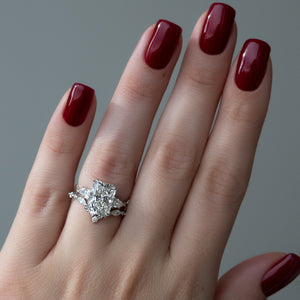 The Twig Set With A 1 Carat Radiant 18K White Gold Lab Diamond