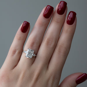 The Twig Set With A 1 Carat Radiant 18K White Gold Lab Diamond