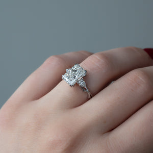 The Twig Set With A 1 Carat Radiant 18K White Gold Lab Diamond