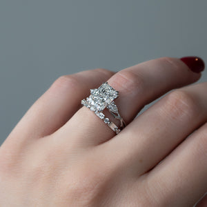 The Twig Set With A 1 Carat Radiant 18K White Gold Lab Diamond