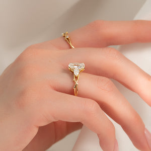 The Twig Set With A 1 Carat Radiant 18K Yellow Gold Lab Diamond