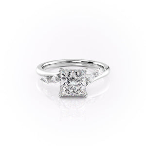 The Nova Set  With A 1.5 Carat Princess 18K White Gold Moissanite