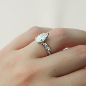 The Nova Set With A 1 Carat Pear 14K White Gold Lab Diamond