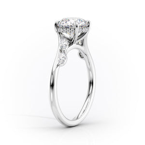 The Nova Set With A 2 Carat Pear 18K White Gold Lab Diamond
