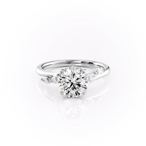 The Nova Set With A 1.5 Carat Round 18K White Gold Lab Diamond