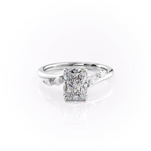 The Nova Set With A 1 Carat Radiant 14K White Gold Lab Diamond