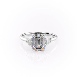 The Hearts Liv Set With A 1 Carat Emerald 18K White Gold Lab Diamond