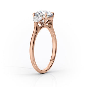 The Hearts Liv Set  With A 2.5 Carat Radiant 18K Rose Gold Moissanite