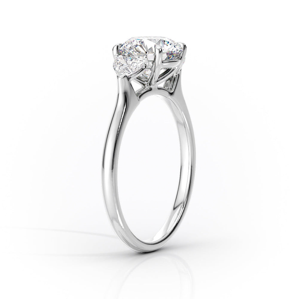 The Hearts Liv Set  With A 5 Carat Pear 14K White Gold Moissanite