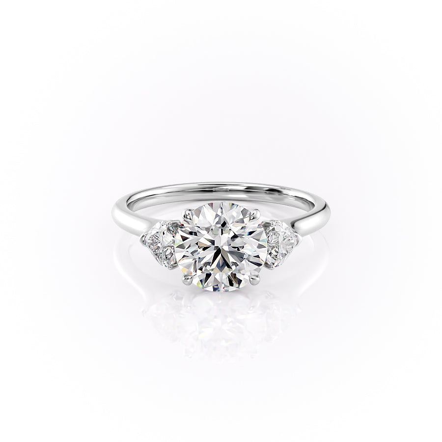 The Hearts Liv Set With A 1 Carat Round 18K White Gold Lab Diamond