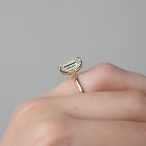 The Lisa Set  With A 2.5 Carat Emerald 14K Yellow Gold Moissanite