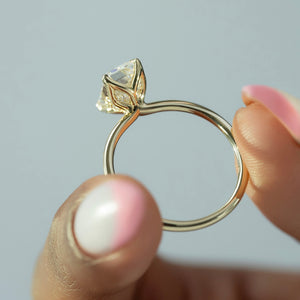 The Lisa Set  With A 2.5 Carat Emerald 14K Yellow Gold Moissanite
