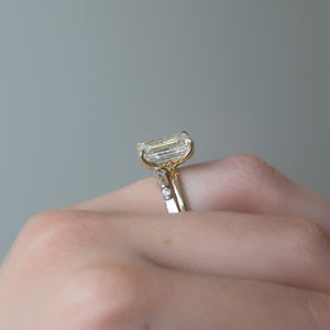 The Lisa Set  With A 2.5 Carat Emerald 14K Yellow Gold Moissanite