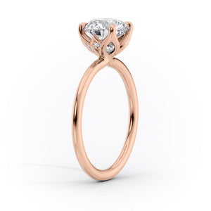 The Lisa Set  With A 4.5 Carat Radiant 14K Rose Gold Moissanite