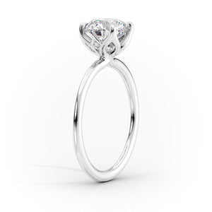 The Lisa Set  With A 5 Carat E. Cushion 18K White Gold Moissanite