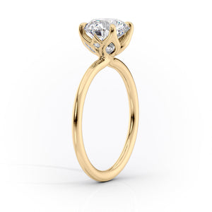 The Lisa Set  With A 2.5 Carat Cushion 18K Yellow Gold Moissanite