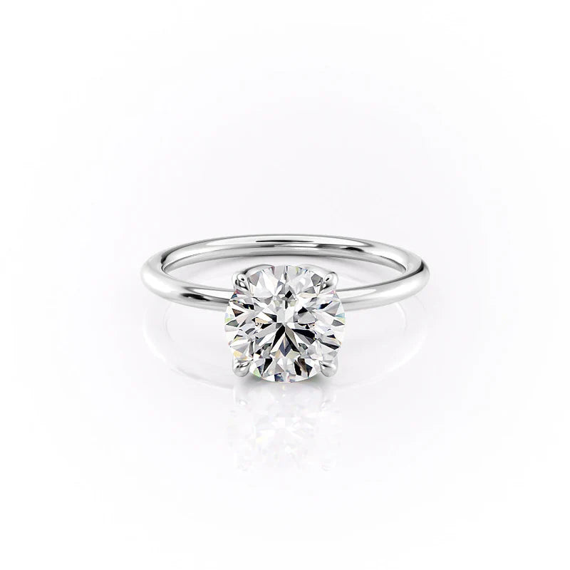 The Lisa Set  With A 5 Carat E. Cushion 18K White Gold Moissanite