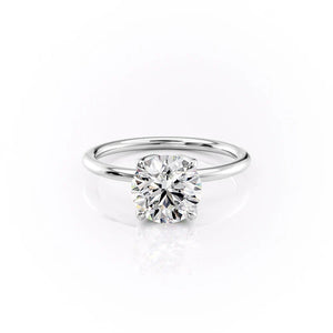 The Lisa Set  With A 5 Carat E. Cushion 18K White Gold Moissanite