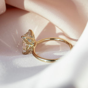 The Lisa Set  With A 2.5 Carat Radiant 18K Yellow Gold Moissanite