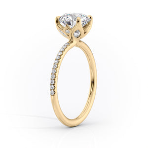 The Lisa Set  With A 2 Carat Oval 18K Yellow Gold Moissanite