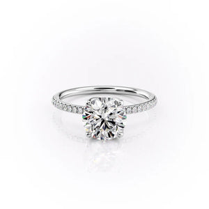 The Pave Lisa Set  With A 4.5 Carat Marquise 14K White Gold Moissanite
