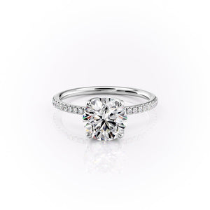 The Lisa Set With A 1 Carat Round 14K White Gold Lab Diamond