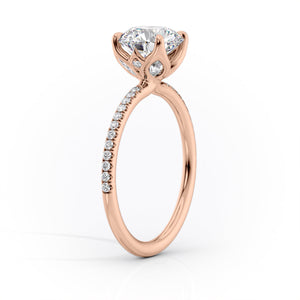 The Lisa Set  With A 4 Carat Radiant 14K Rose Gold Moissanite