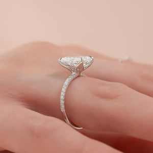 The Lisa Set  With A 4 Carat Radiant 18K White Gold Moissanite