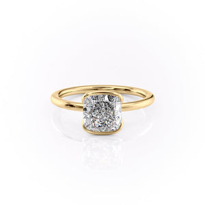 The Eliza Set With A 1.5 Carat Cushion 18K Yellow Gold Lab Diamond