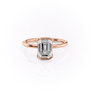The Eliza Set With A 1 Carat Emerald 14K Rose Gold Lab Diamond