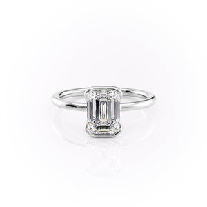 The Eliza Set With A 2 Carat Emerald 14K White Gold Lab Diamond