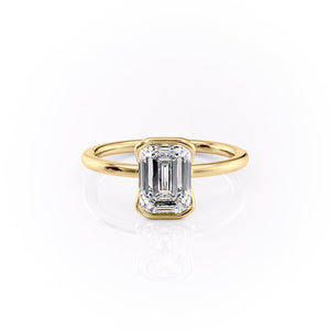 The Eliza Set With A 3 Carat Emerald 18K Yellow Gold Lab Diamond