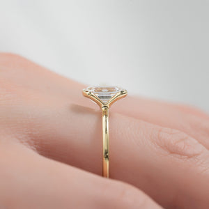 The Eliza Set With A 2 Carat Emerald 14K Yellow Gold Lab Diamond