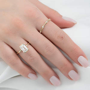 The Eliza Set With A 2.5 Carat Emerald 18K Yellow Gold Lab Diamond