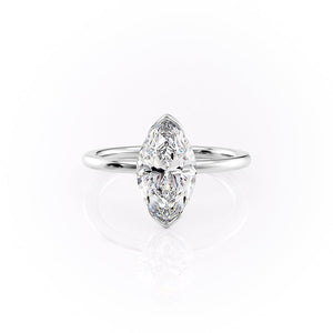 The Eliza Set With A 2 Carat Marquise 14K White Gold Lab Diamond