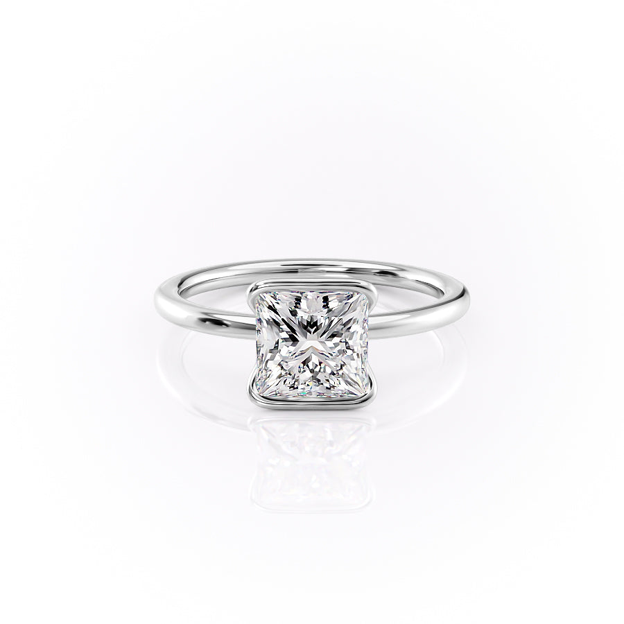 The Eliza Set With A 1.5 Carat Princess 14K White Gold Lab Diamond
