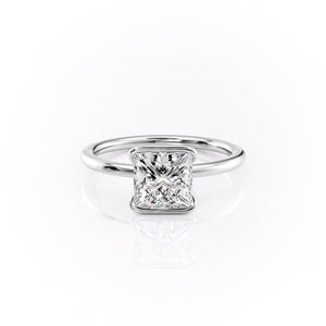 The Eliza Set With A 1 Carat Princess 18K White Gold Lab Diamond