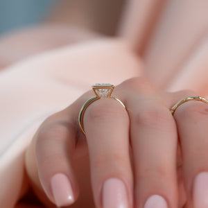 The Eliza Set With A 2 Carat Princess 18K Yellow Gold Lab Diamond