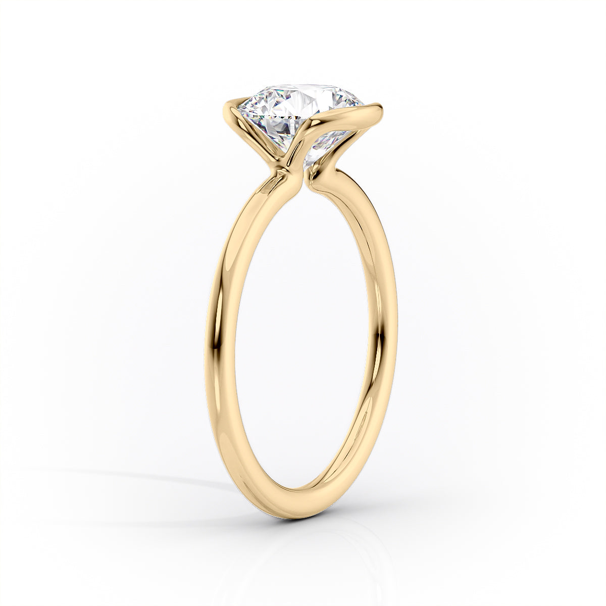 The Eliza Set With A 1 Carat Cushion 18K Yellow Gold Lab Diamond