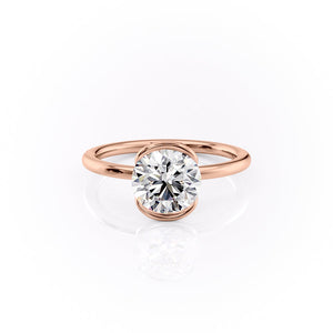 The Eliza Set With A 1.5 Carat Round 14K Rose Gold Lab Diamond