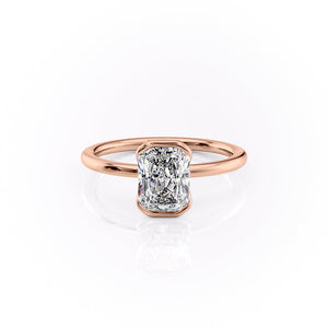 The Eliza Set With A 1.5 Carat Radiant 14K Rose Gold Lab Diamond