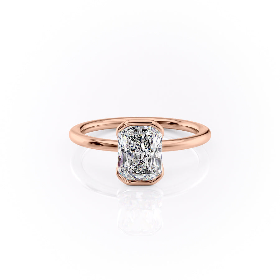 The Eliza Set With A 1 Carat Radiant 14K Rose Gold Lab Diamond